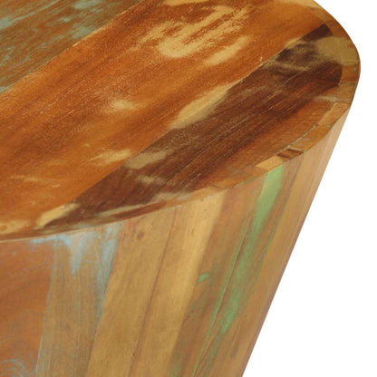 Tavolino da Salotto Ø65x31 cm in Legno Massello di Recupero