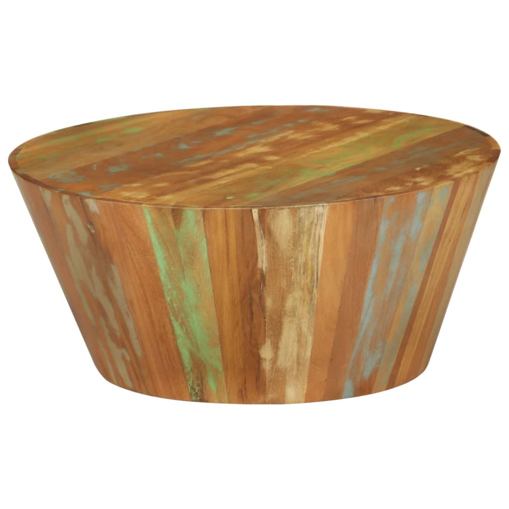 Tavolino da Salotto Ø65x31 cm in Legno Massello di Recupero | homemem39