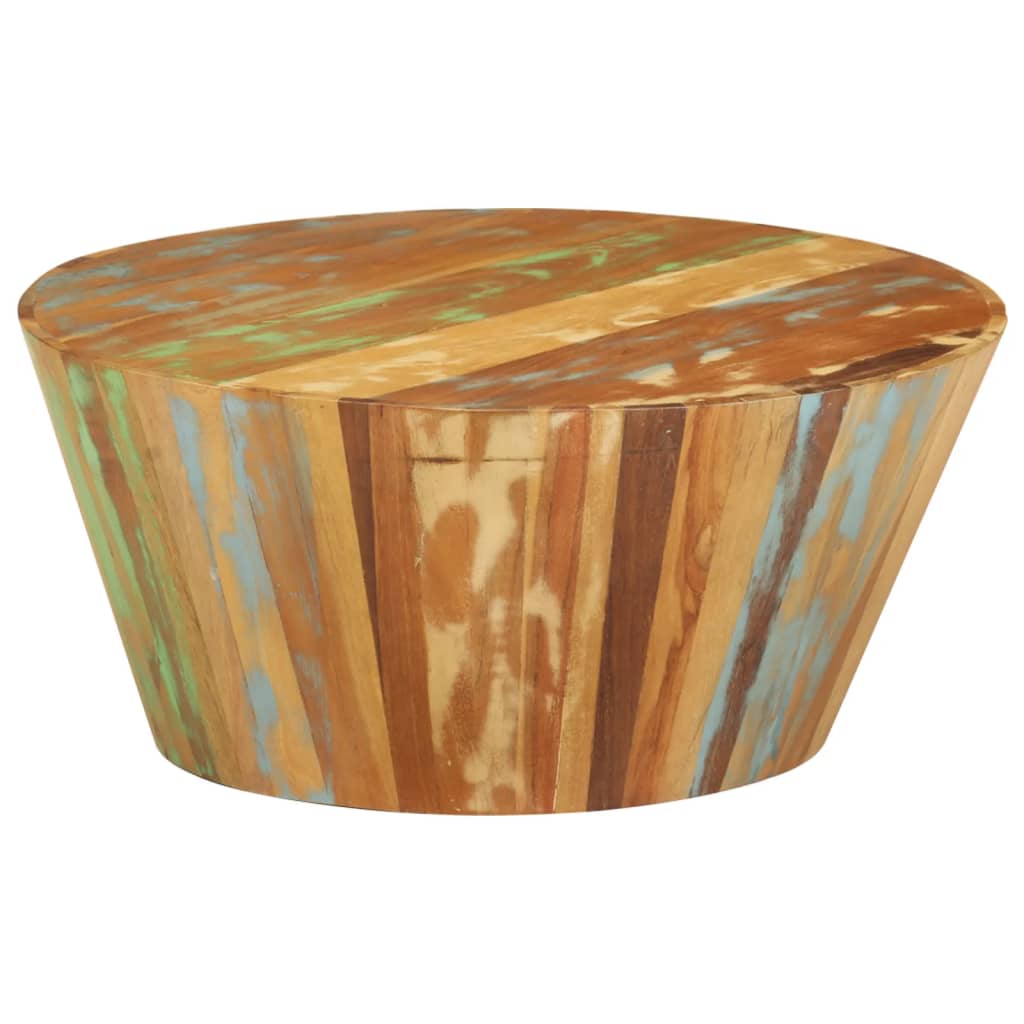 Tavolino da Salotto Ø65x31 cm in Legno Massello di Recupero | homemem39