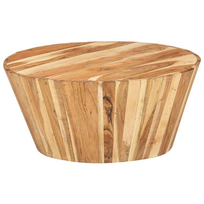 Tavolino da Salotto Ø65x31 cm in Legno Massello di Acacia