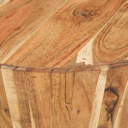 Tavolino da Salotto Ø65x31 cm in Legno Massello di Acacia