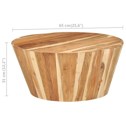 Tavolino da Salotto Ø65x31 cm in Legno Massello di Acacia