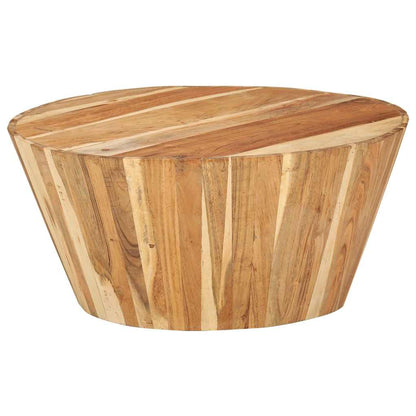 Tavolino da Salotto Ø65x31 cm in Legno Massello di Acacia