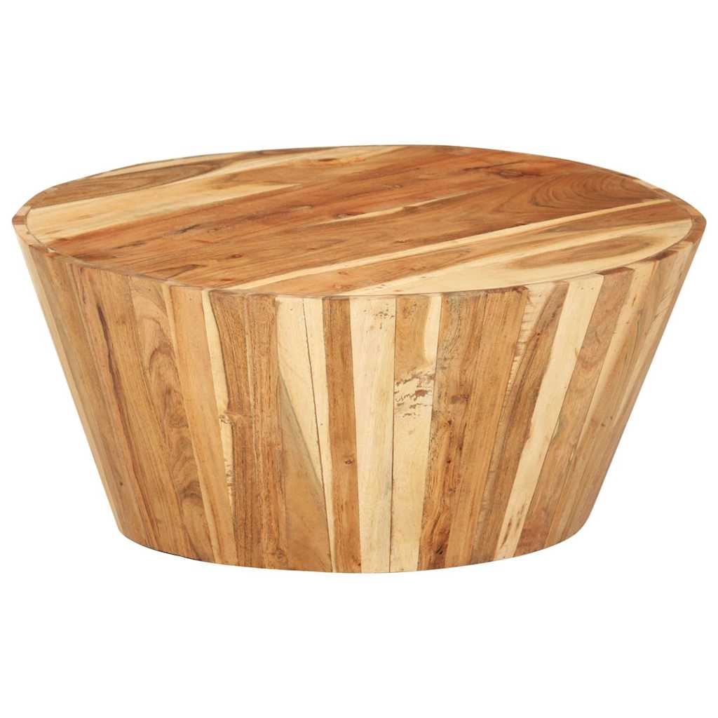 Tavolino da Salotto Ø65x31 cm in Legno Massello di Acacia