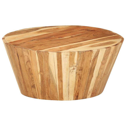 Tavolino da Salotto Ø65x31 cm in Legno Massello di Acacia