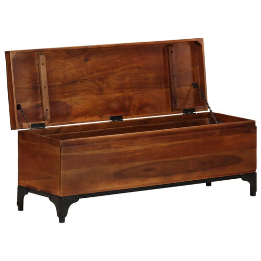 Baule 110x35x41 cm in Legno Massello di Acacia - homemem39