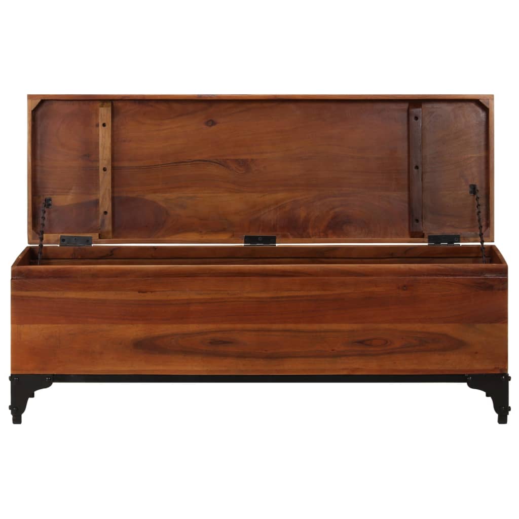 Baule 110x35x41 cm in Legno Massello di Acacia - homemem39