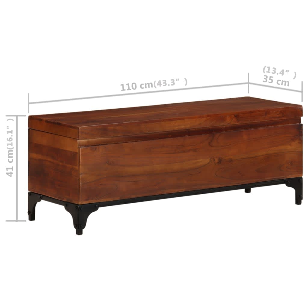 Baule 110x35x41 cm in Legno Massello di Acacia - homemem39