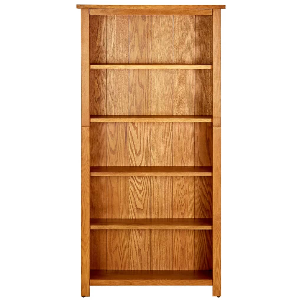 Libreria a 5 Ripiani 70x22x140 cm in Legno Massello di Rovere - homemem39