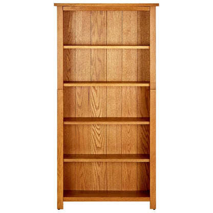 Libreria a 5 Ripiani 70x22x140 cm in Legno Massello di Rovere - homemem39