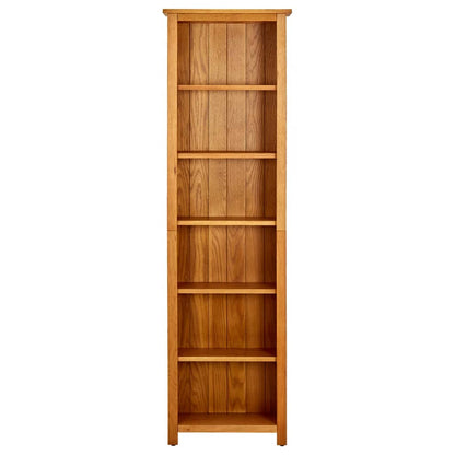 Libreria a 6 Ripiani 52x22x180 cm in Legno Massello di Rovere