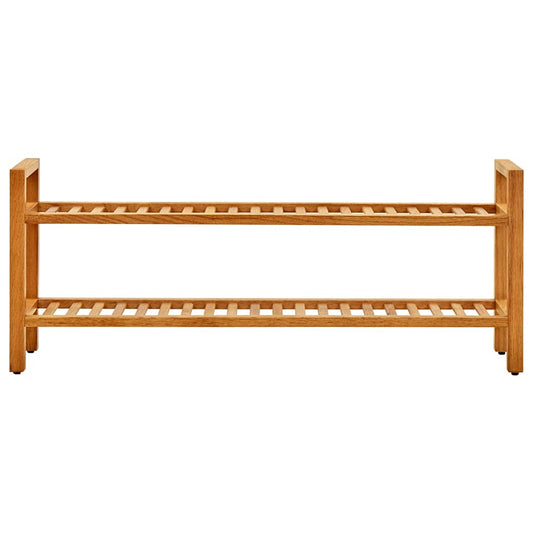 Scarpiera con 2 Ripiani 100x27x40 cm in Massello di Rovere
