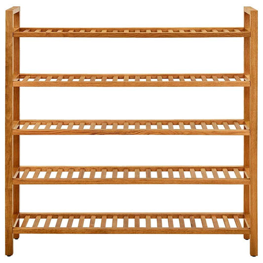 Shoe rack with 5 shelves 100x27x100 cm in solid oak
