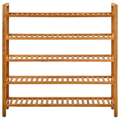 Scarpiera con 5 Ripiani 100x27x100 cm in Massello di Rovere