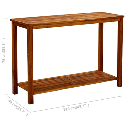 Tavolo Consolle da Giardino 110x40x75cm Legno Massello Acacia