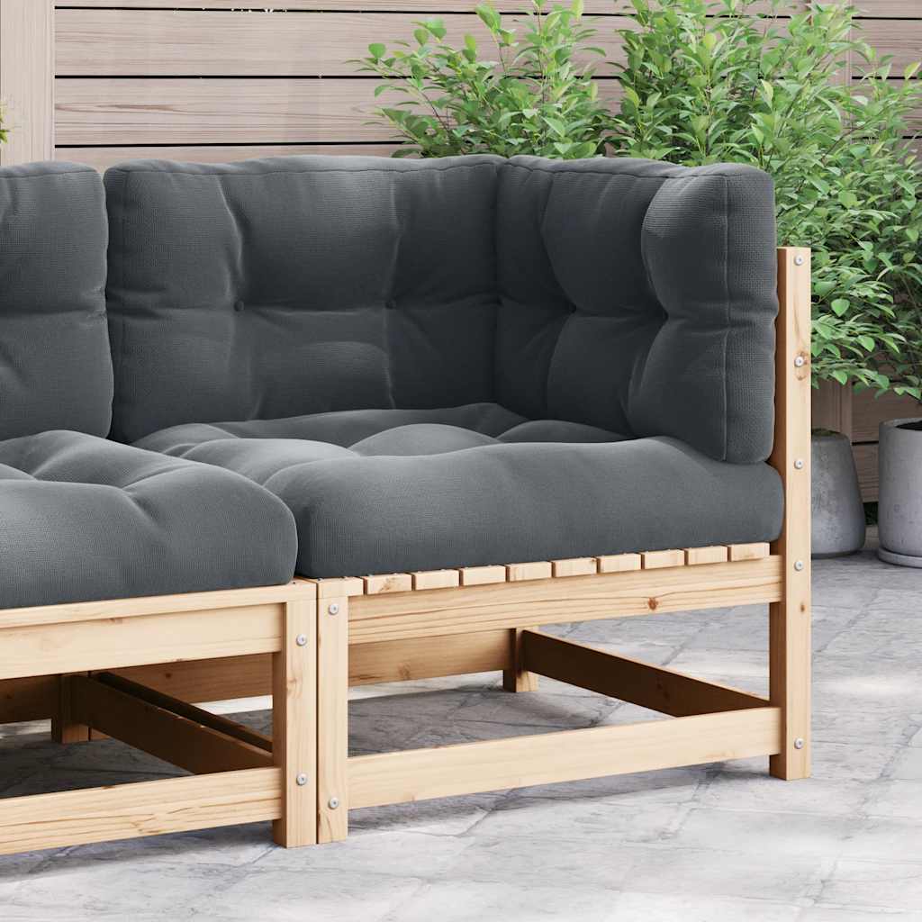 Divano Angolare Giardino con Cuscini Antracite Legno di Pino | homemem39