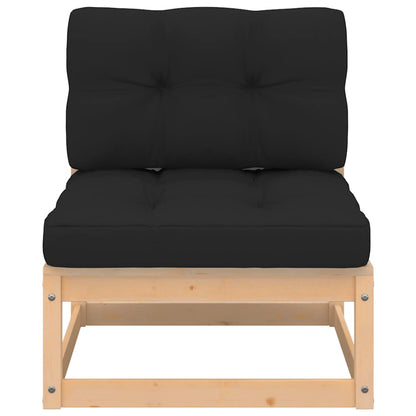 Divano Centrale Giardino con Cuscini in Legno di Pino