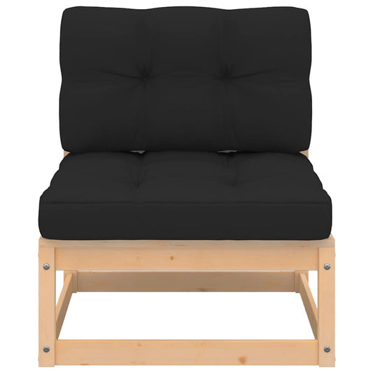 Divano Centrale Giardino con Cuscini in Legno di Pino