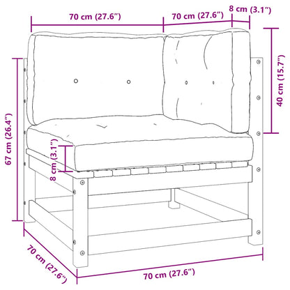 Set Divani da Giardino 2 pz con Cuscini Legno Massello Pino - homemem39
