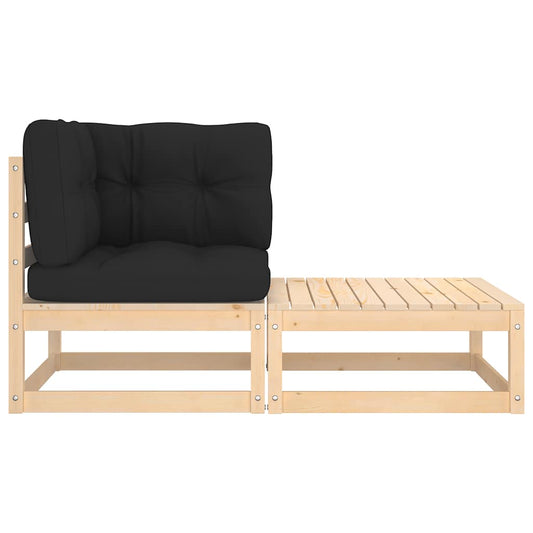 Set Divani da Giardino 2 pz con Cuscini Legno Massello Pino | homemem39