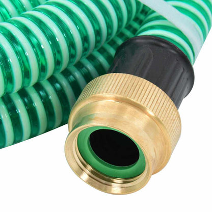 Tubo di Aspirazione con Raccordi in Ottone Verde 1,1" 10 m PVC - homemem39