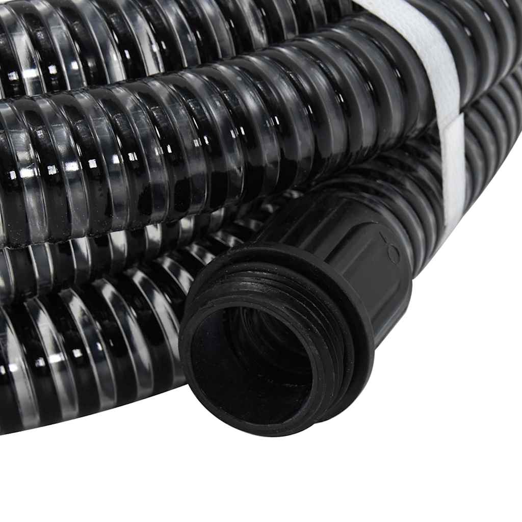 Tubo di Aspirazione con Connettori in Ottone 3 m 25 mm Nero