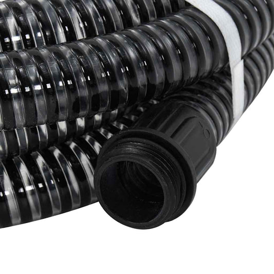 Tubo di Aspirazione con Connettori in Ottone 3 m 25 mm Nero