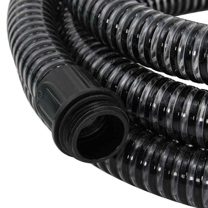 Tubo di Aspirazione con Raccordi in Ottone Nero 1,1" 7 m PVC