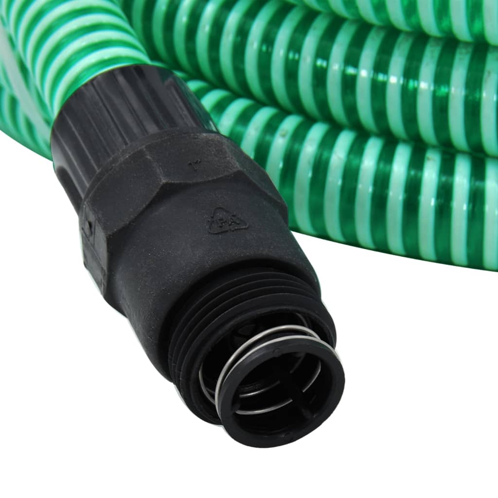 Tubo di Aspirazione con Raccordi in Ottone Verde 11" 10 m PVC - homemem39