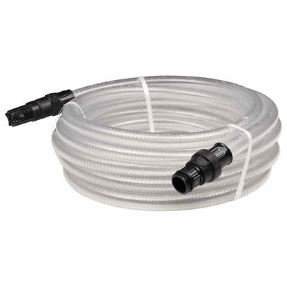 Tubo Aspirazione con Connettori in PVC Trasparente 1" 10 m PVC - homemem39