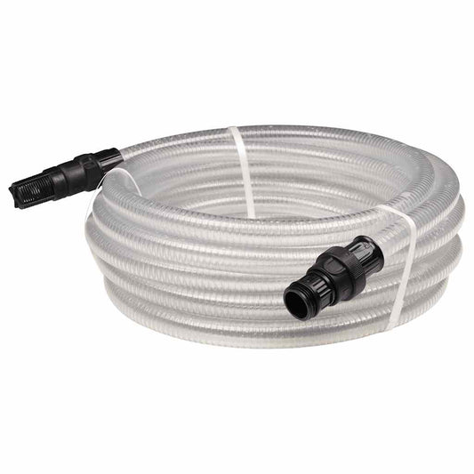 Tubo Aspirazione con Connettori in PVC Trasparente 1" 10 m PVC - homemem39