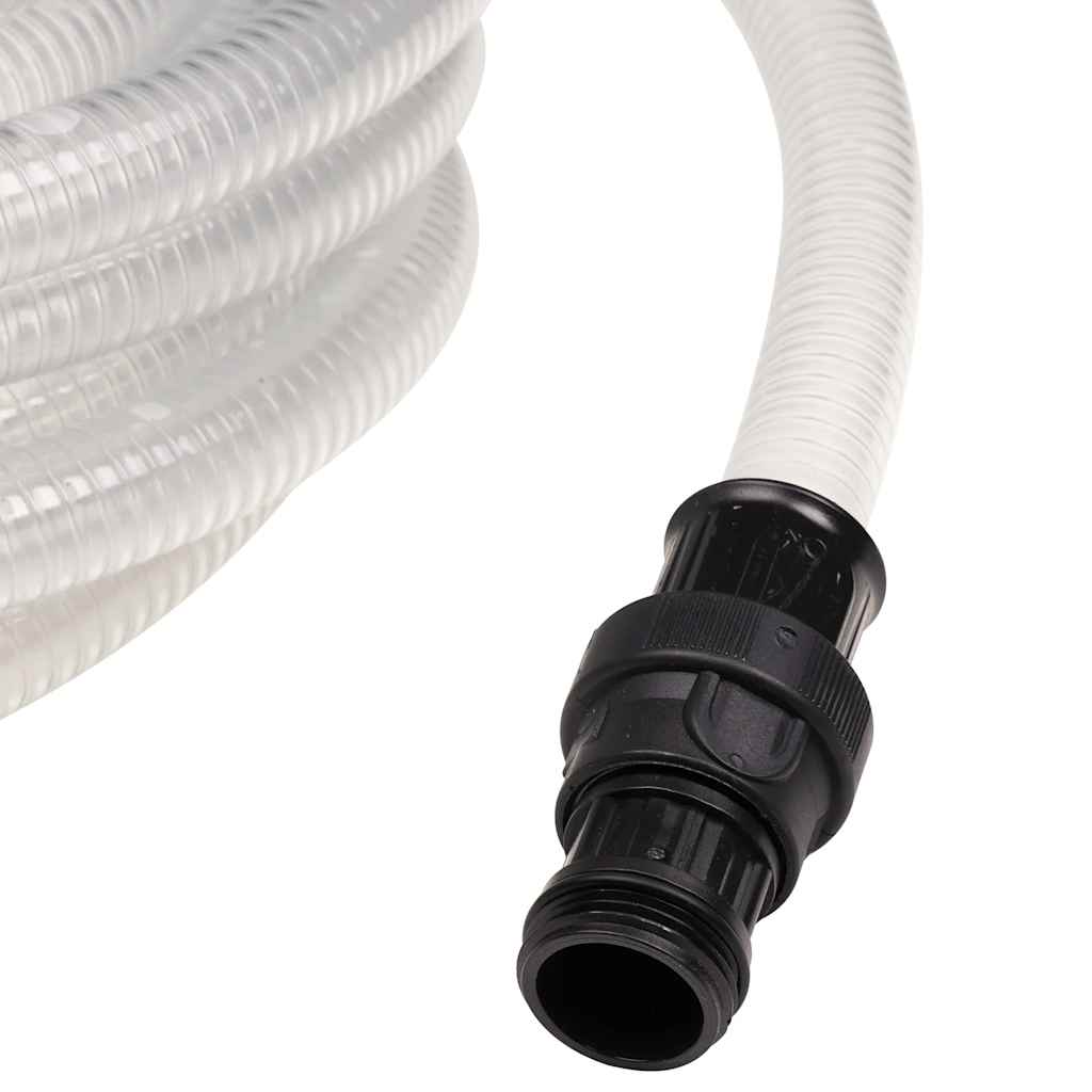 Tubo Aspirazione con Connettori in PVC Trasparente 1" 10 m PVC - homemem39