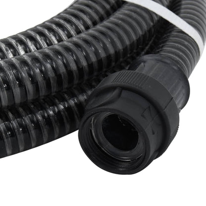 Tubo di Aspirazione con Raccordi in Ottone Nero 1" 7 m in PVC