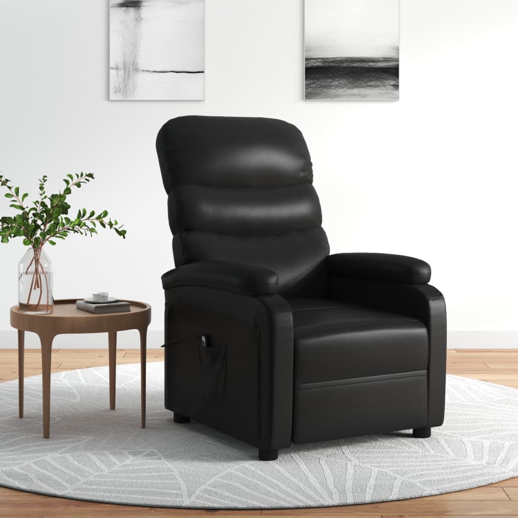 Poltrona Reclinabile Elettrica Nera in Similpelle | homemem39