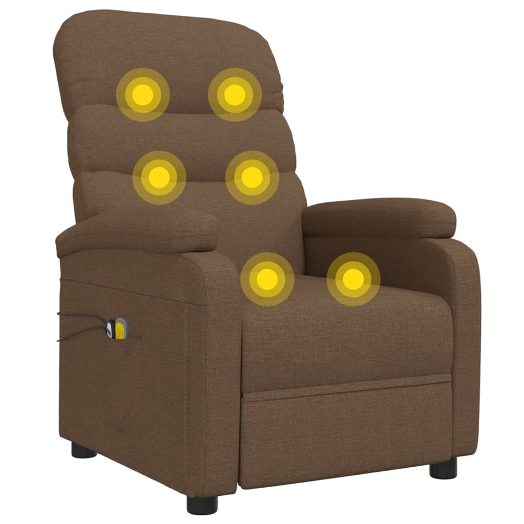 Poltrona Massaggiante Elettrica Marrone in Tessuto - homemem39