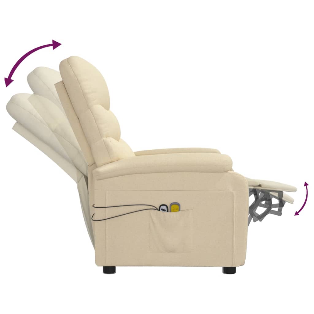 Poltrona Massaggiante Elettrica Crema in Tessuto | homemem39