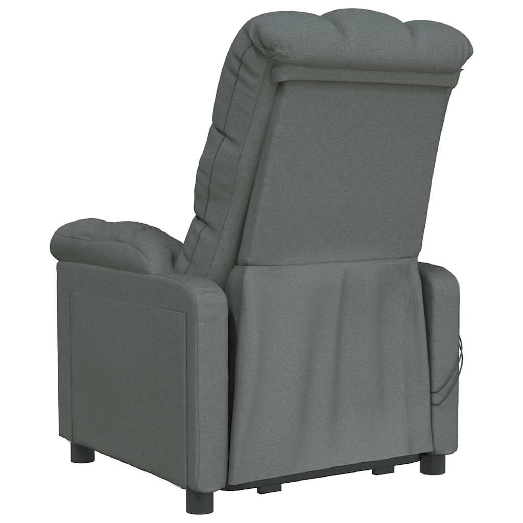 Poltrona Massaggiante Elettrica Grigio Scuro in Tessuto