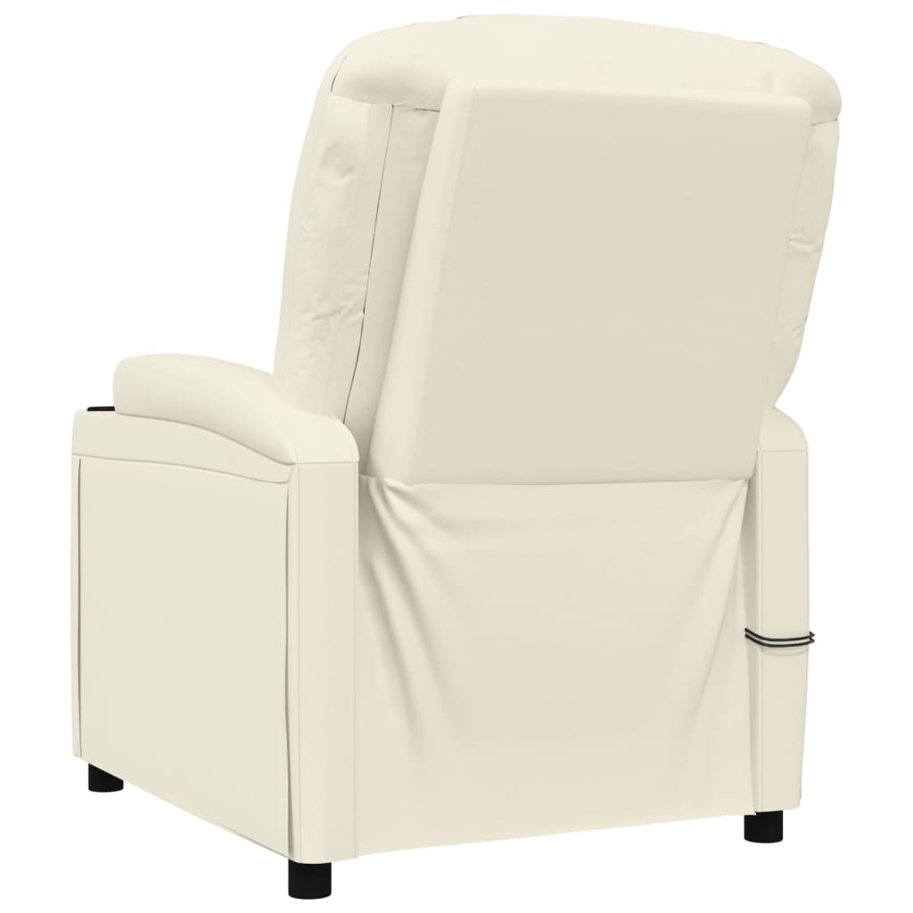 Poltrona Massaggiante Elettrica Bianco Crema Similpelle | homemem39