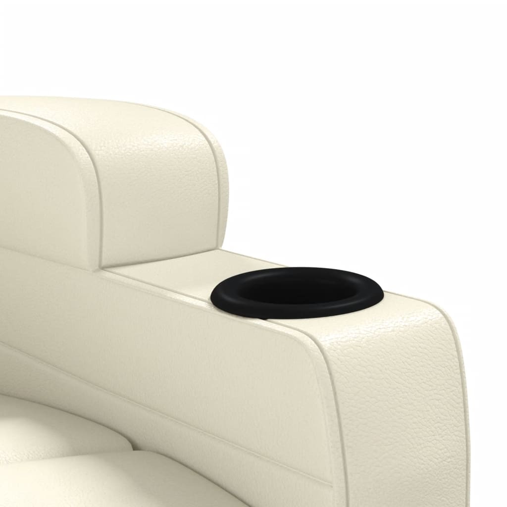 Poltrona Massaggiante Elettrica Bianco Crema Similpelle | homemem39