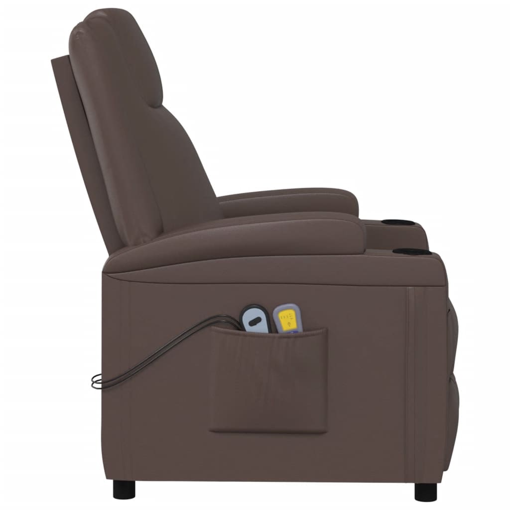 Poltrona Massaggiante Elettrica Marrone in Similpelle | homemem39