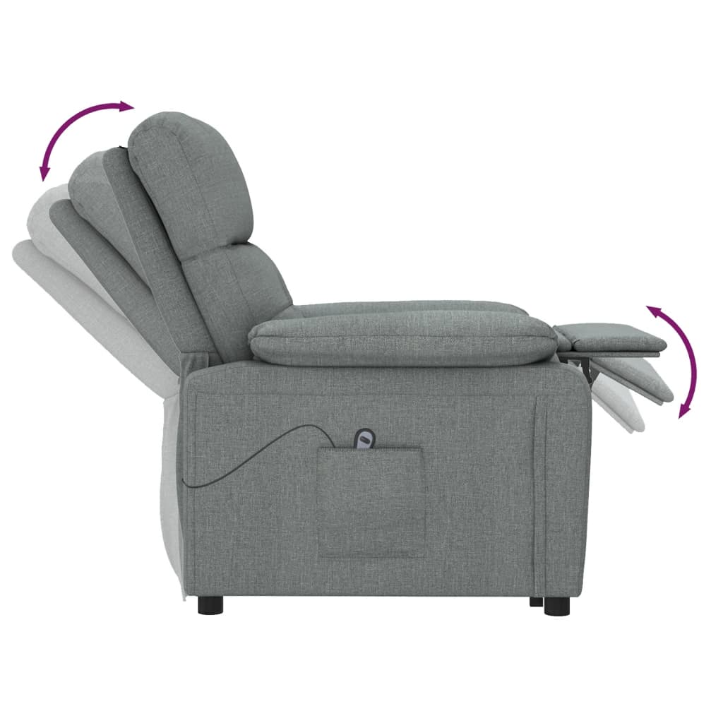 Poltrona Elettrica Reclinabile Grigio Scuro in Tessuto | homemem39