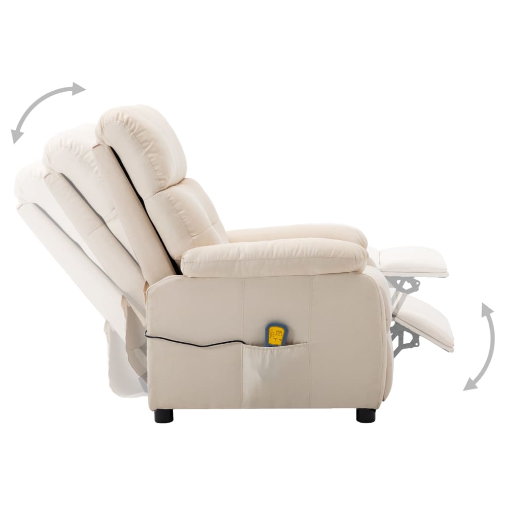 Poltrona massaggiante elettrica in Tessuto Crema | homemem39