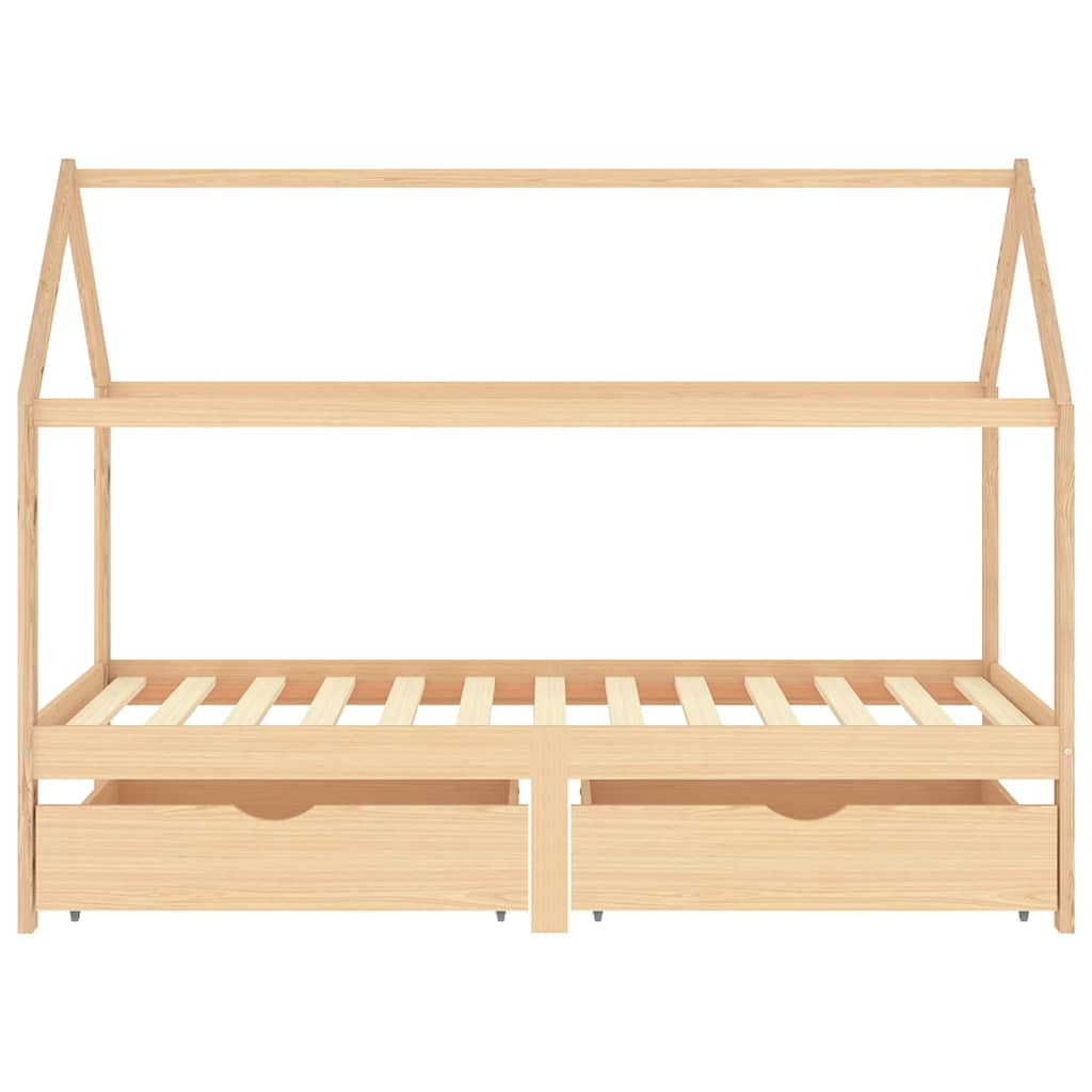 Giroletto per Bambini con Cassetti in Pino Massello 90x200 cm