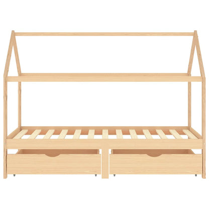 Giroletto per Bambini con Cassetti in Pino Massello 90x200 cm