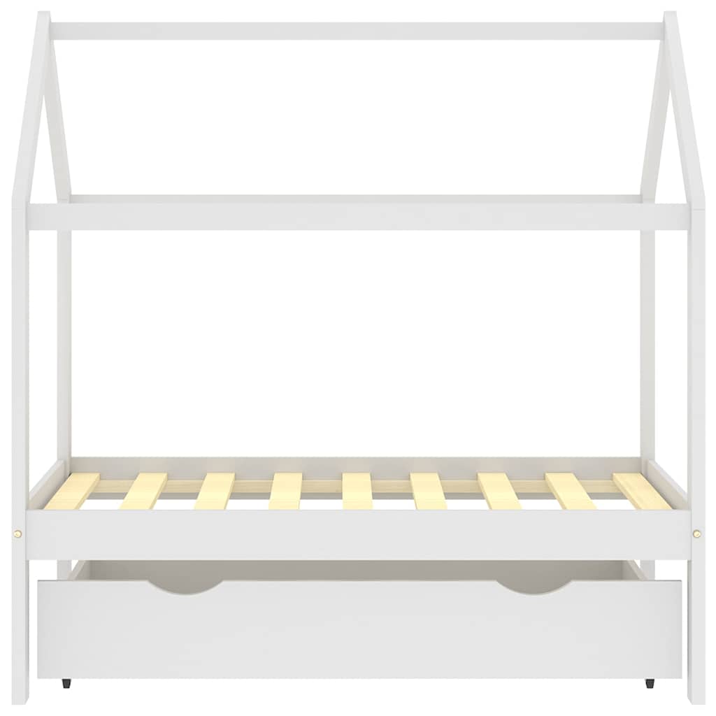 Giroletto per Bambini Cassetto Bianco in Pino Massello 70x140cm - homemem39