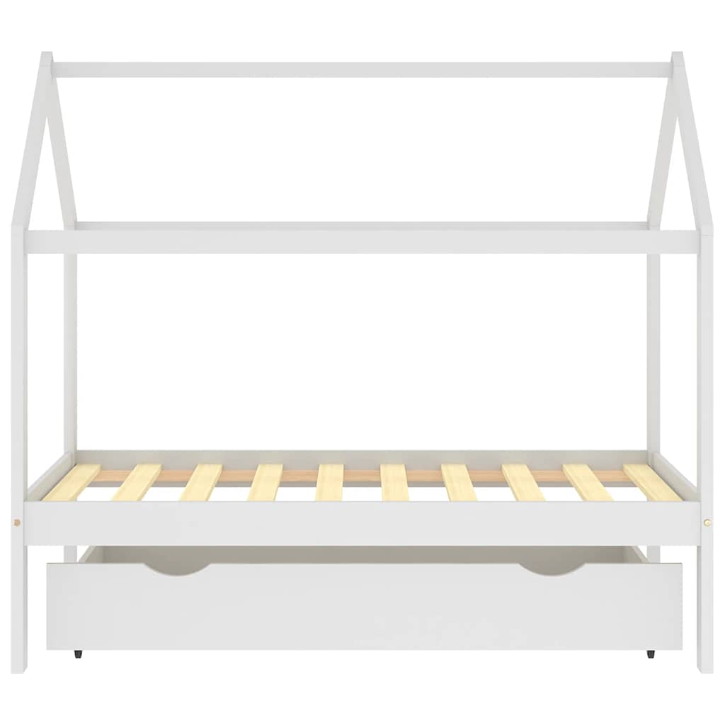 Giroletto per Bambini con Cassetto Bianco Legno Pino 80x160 cm