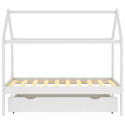 Giroletto per Bambini con Cassetto Bianco Legno Pino 80x160 cm