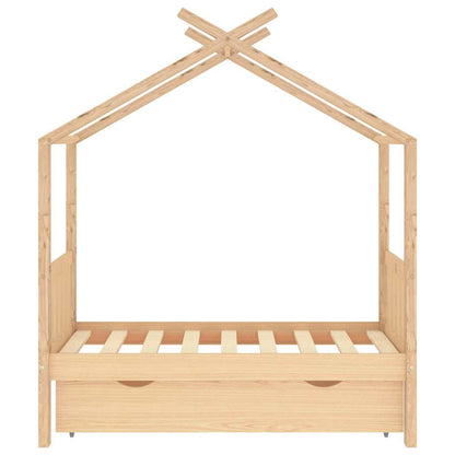 Giroletto per Bambini con Cassetto Legno Massello Pino 70x140cm