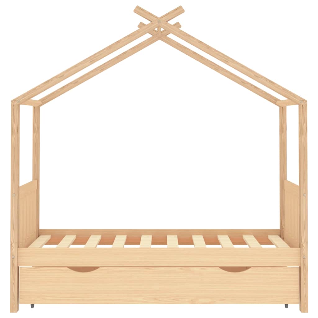 Giroletto per Bambini con Cassetto Legno Massello Pino 80x160cm