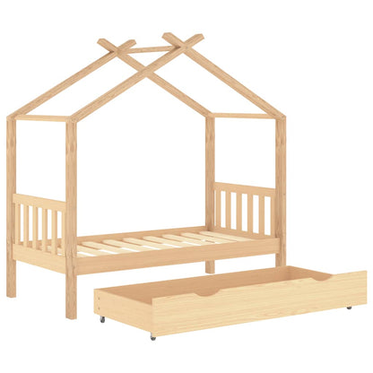 Giroletto per Bambini con Cassetto Legno Massello Pino 80x160cm - homemem39